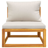 Thumbnail for Garten-Mittelsofa mit Hellgrauen Kissen Massivholz Akazie