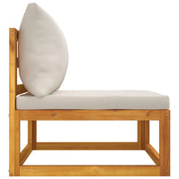 Thumbnail for Garten-Mittelsofa mit Hellgrauen Kissen Massivholz Akazie