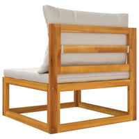 Thumbnail for Garten-Mittelsofa mit Hellgrauen Kissen Massivholz Akazie