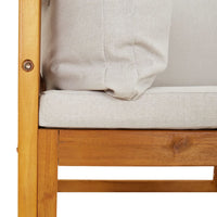 Thumbnail for Garten-Mittelsofa mit Hellgrauen Kissen Massivholz Akazie