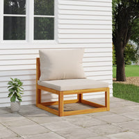 Thumbnail for Garten-Mittelsofa mit Hellgrauen Kissen Massivholz Akazie