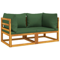 Thumbnail for Modular-Ecksofas 2 Stk. mit Grünen Kissen Massivholz Akazie