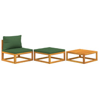 Thumbnail for 3-tlg. Garten-Lounge-Set mit Kissen Massivholz Akazie