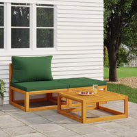 Thumbnail for 3-tlg. Garten-Lounge-Set mit Kissen Massivholz Akazie