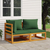 Thumbnail for 2-tlg. Garten-Sofa-Set mit Kissen Massivholz Akazie