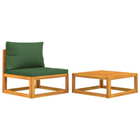 Thumbnail for 2-tlg. Garten-Sofa-Set mit Kissen Massivholz Akazie