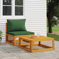 Thumbnail for 2-tlg. Garten-Sofa-Set mit Kissen Massivholz Akazie