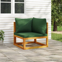 Thumbnail for Modular-Ecksofa mit Grünen Kissen Massivholz Akazie