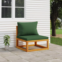Thumbnail for Garten-Mittelsofa mit Grünen Kissen Massivholz Akazie