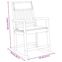 Thumbnail for Schaukelstuhl mit Kissen Massivholz Akazie