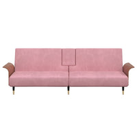 Thumbnail for Schlafsofa mit Getränkehaltern Rosa Samt