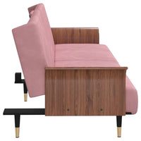 Thumbnail for Schlafsofa mit Getränkehaltern Rosa Samt
