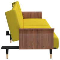 Thumbnail for Schlafsofa mit Getränkehaltern Gelb Samt