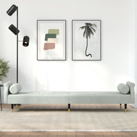 Thumbnail for Schlafsofa mit Kissen Hellgrau Samt