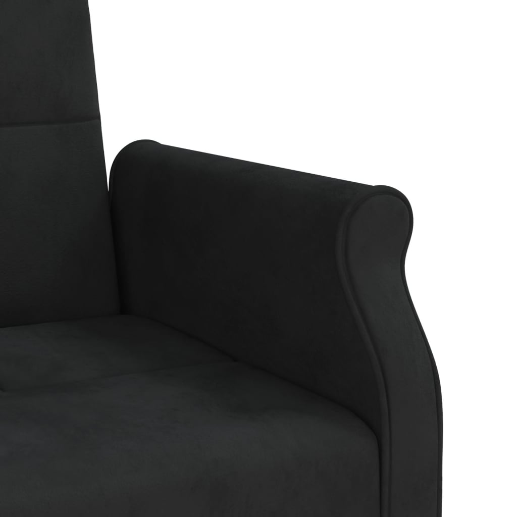Schlafsofa mit Kissen Schwarz Samt