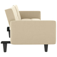 Thumbnail for Schlafsofa mit Getränkehaltern Creme Stoff