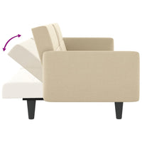 Thumbnail for Schlafsofa mit Getränkehaltern Creme Stoff
