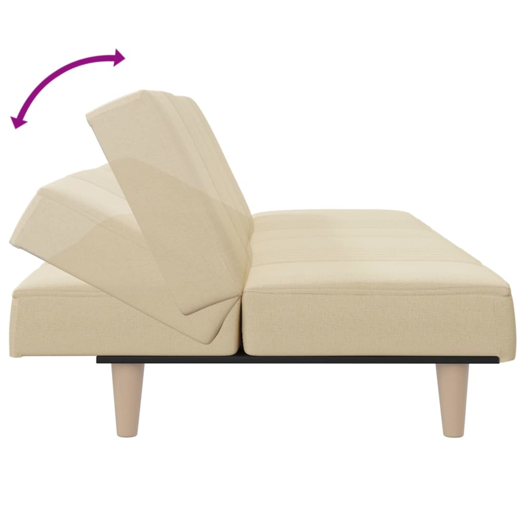 Schlafsofa Creme Stoff
