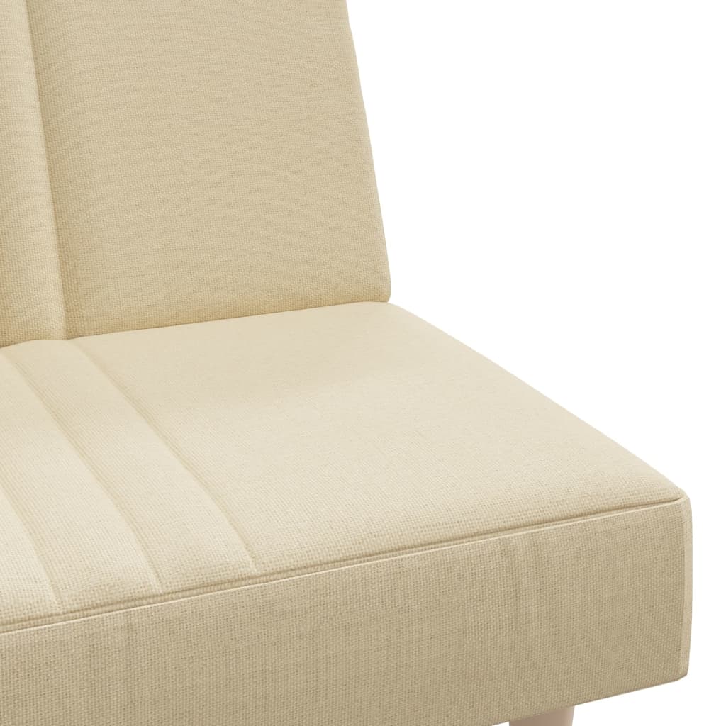Schlafsofa Creme Stoff