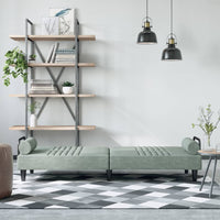 Thumbnail for Schlafsofa mit Armlehnen Hellgrau Samt