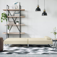 Thumbnail for Schlafsofa mit Getränkehaltern Creme Kunstleder