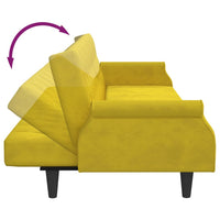 Thumbnail for Schlafsofa mit Armlehnen Gelb Samt