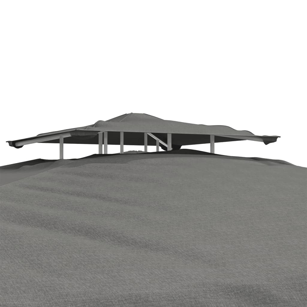 Pavillon mit Doppeldach Anthrazit 3x3x2,68 m Stoff