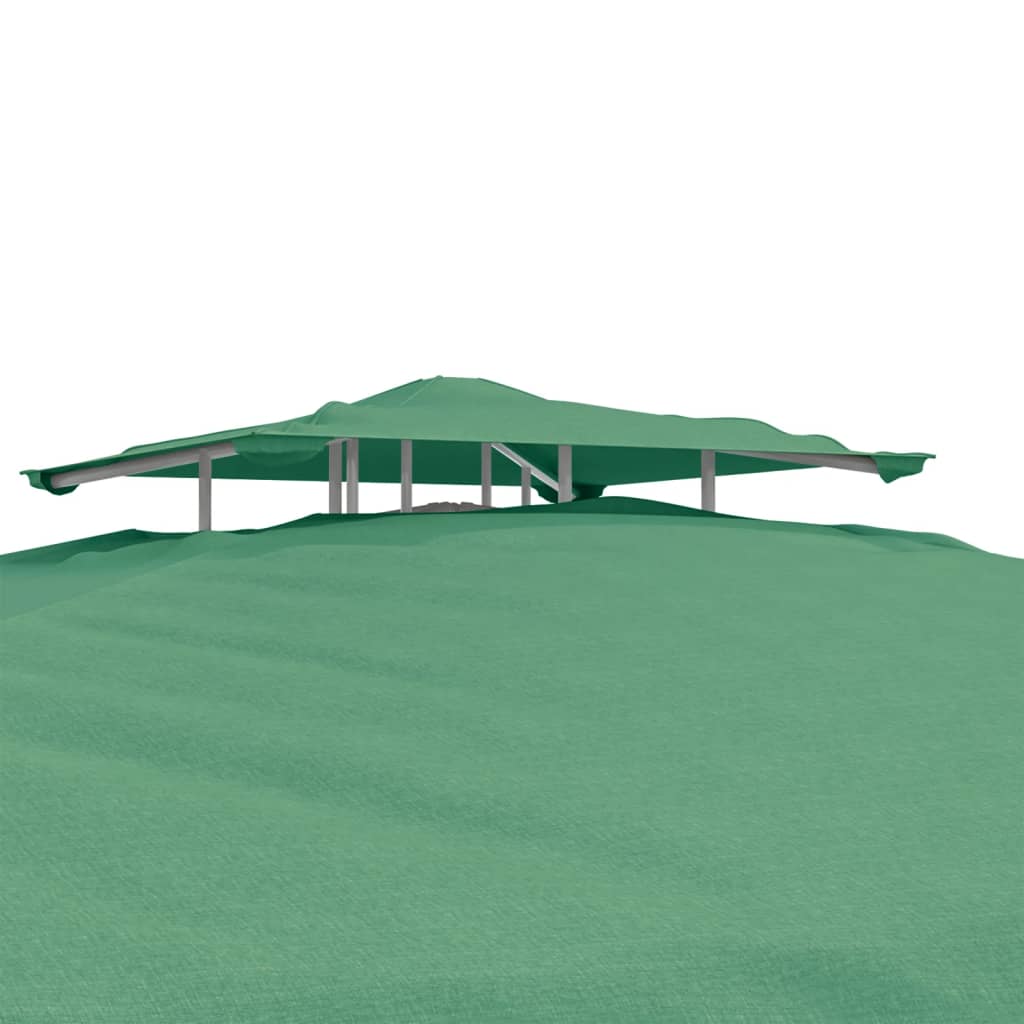 Pavillon mit Doppeldach Grün 3x3x2,68 m Stoff