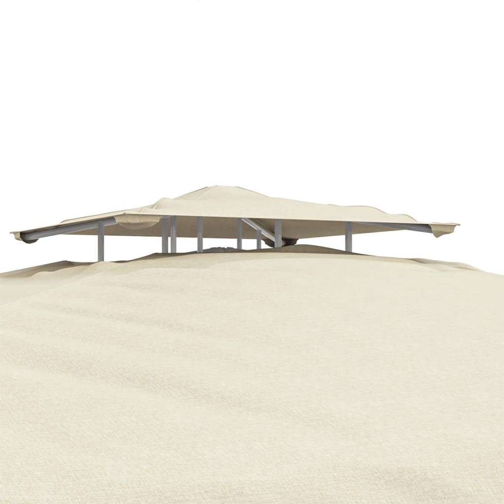 Pavillon mit Doppeldach Creme 3x3x2,68 m Stoff