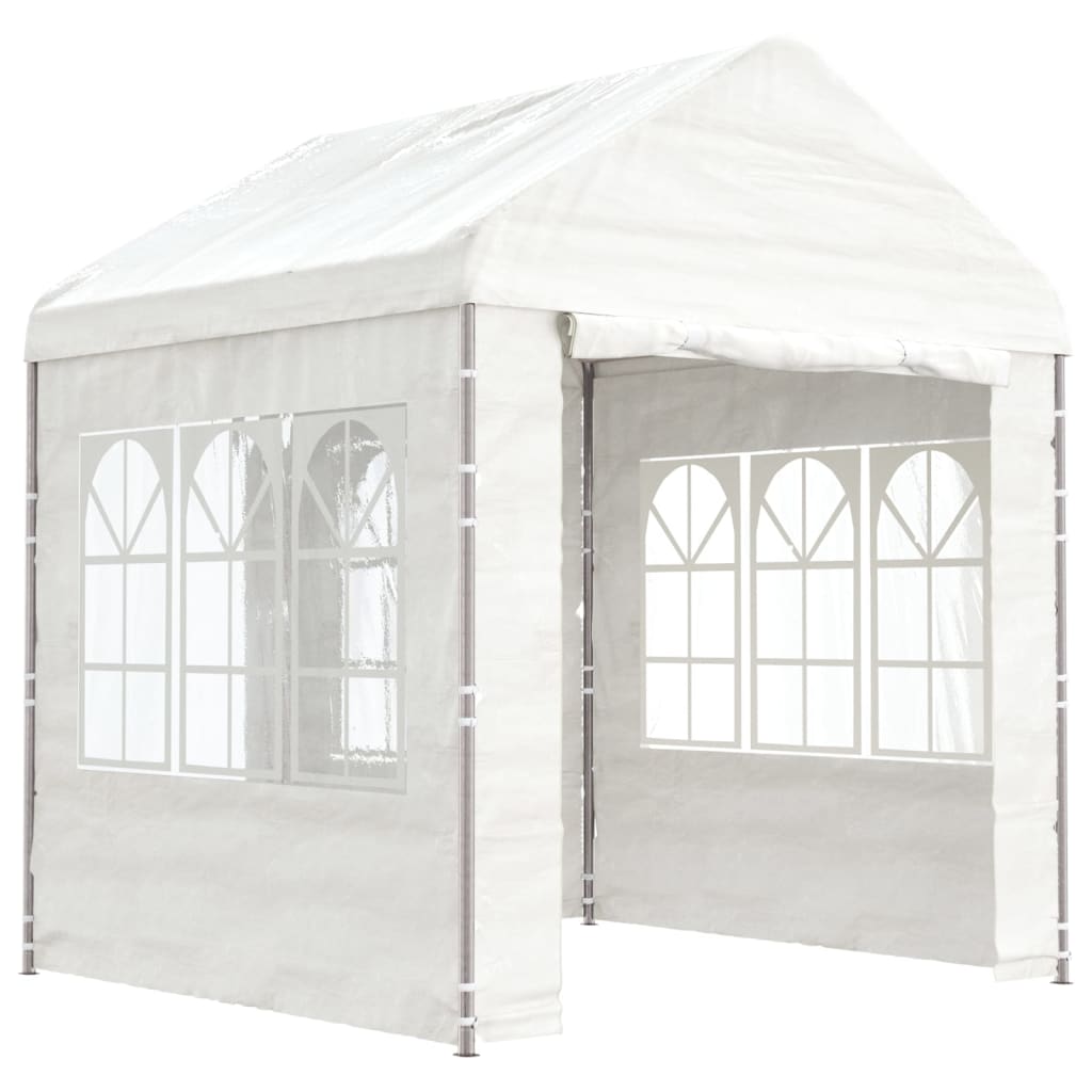 Pavillon mit Dach Weiß 2,28x2,23x2,69 m Polyethylen