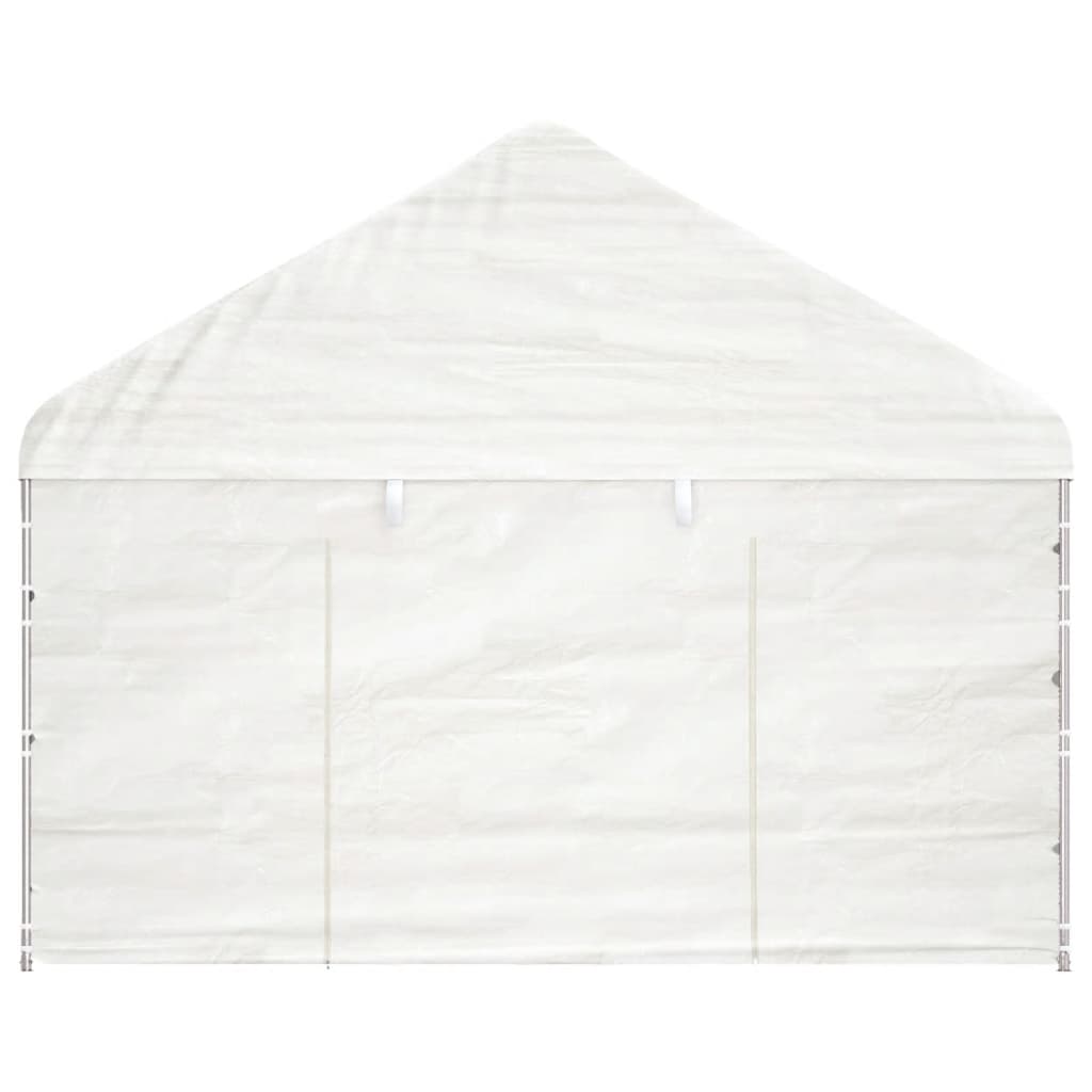 Pavillon mit Dach Weiß 4,08x2,23x3,22 m Polyethylen