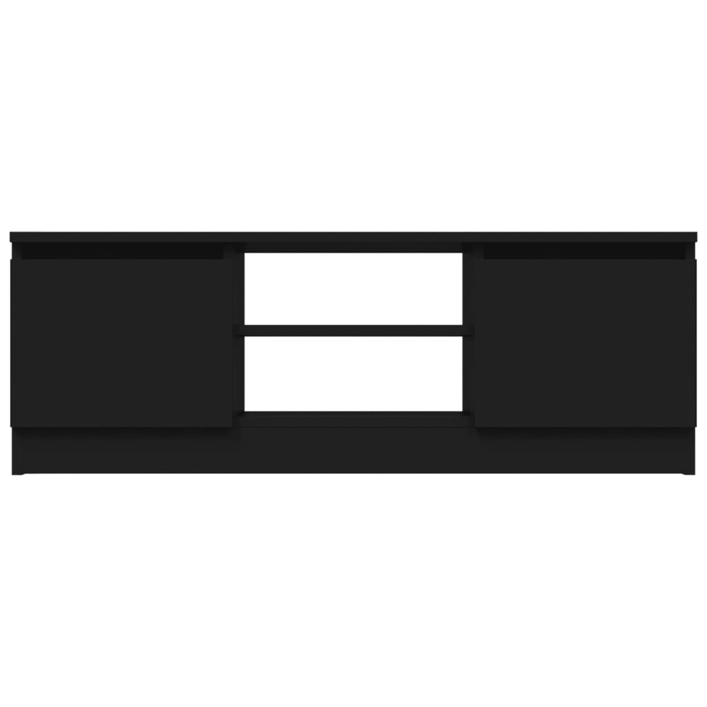 TV-Schrank mit Tür Schwarz 102x30x36 cm