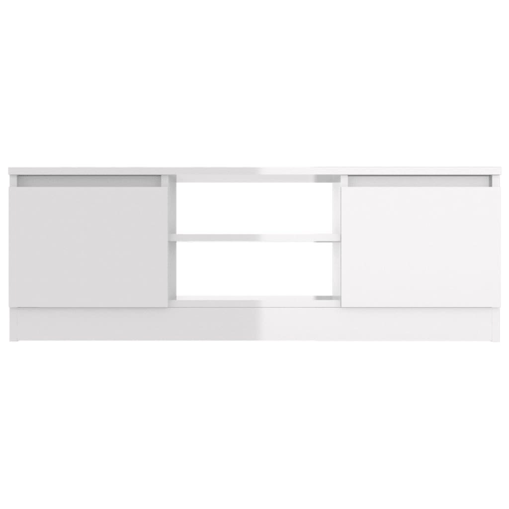 TV-Schrank mit Tür Hochglanz-Weiß 102x30x36 cm