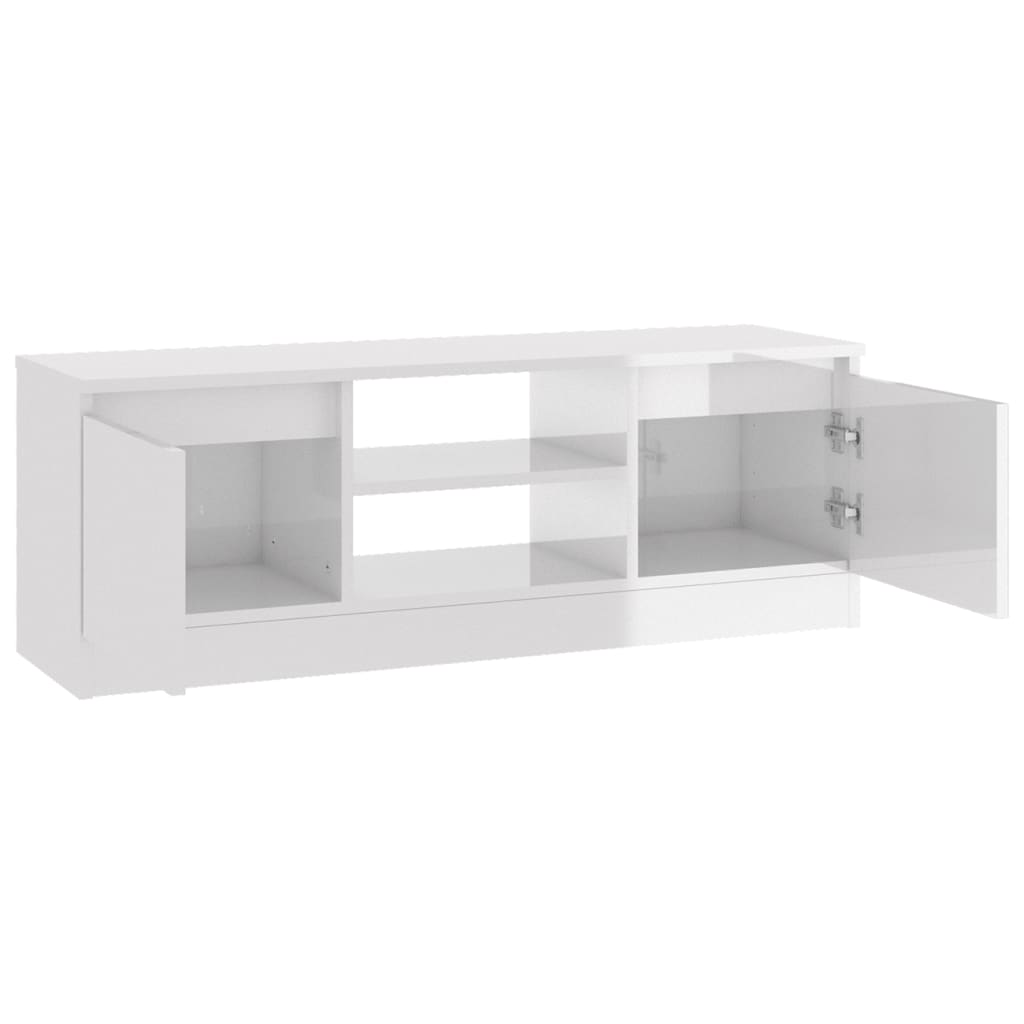 TV-Schrank mit Tür Hochglanz-Weiß 102x30x36 cm