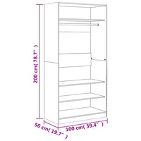 Thumbnail for Kleiderschrank Räuchereiche 100x50x200 cm Holzwerkstoff