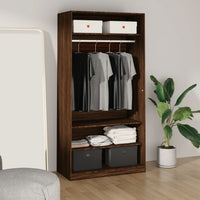 Thumbnail for Kleiderschrank Braun Eiche-Optik 100x50x200 cm Holzwerkstoff