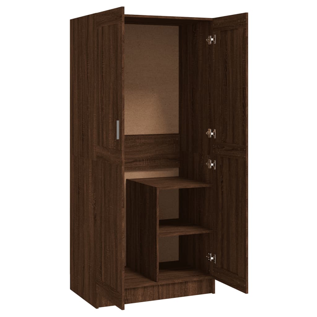 Kleiderschrank Braun Eichen-Optik 82,5x51,5x180cm Holzwerkstoff