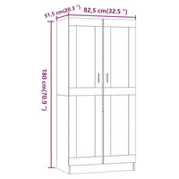 Thumbnail for Kleiderschrank Braun Eichen-Optik 82,5x51,5x180cm Holzwerkstoff