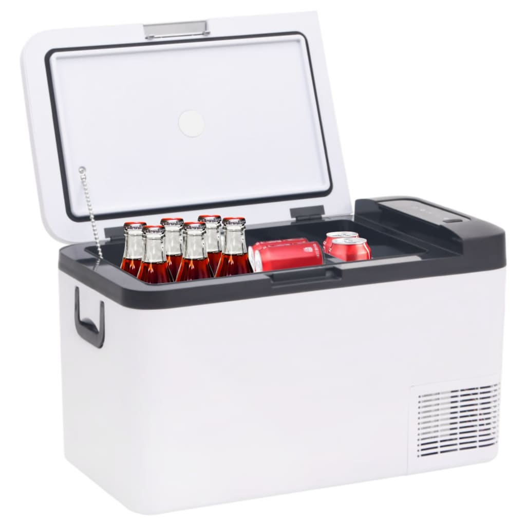 Kühlbox mit Griff und Adapter Schwarz und Weiß 25 L PP & PE