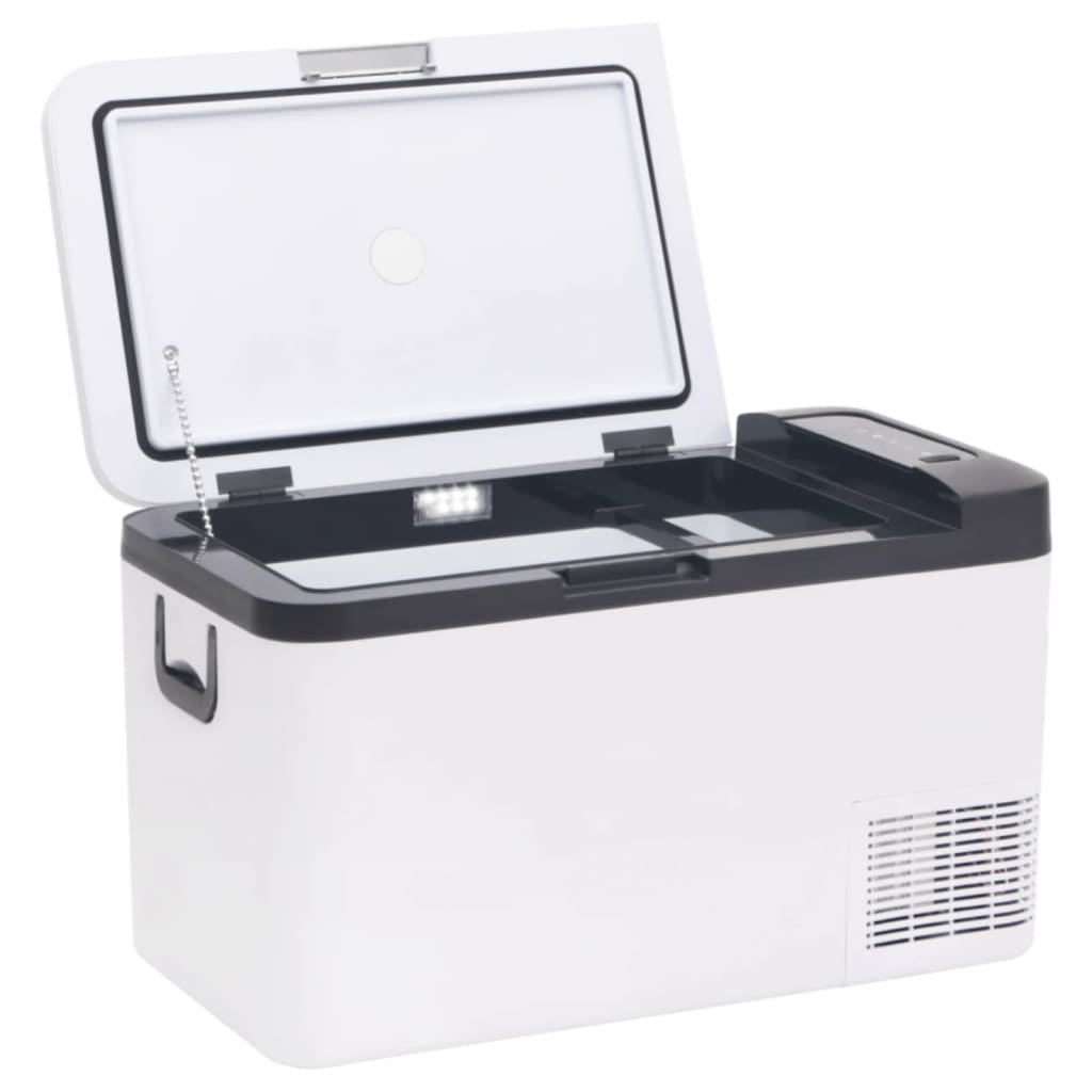 Kühlbox mit Griff und Adapter Schwarz und Weiß 25 L PP & PE