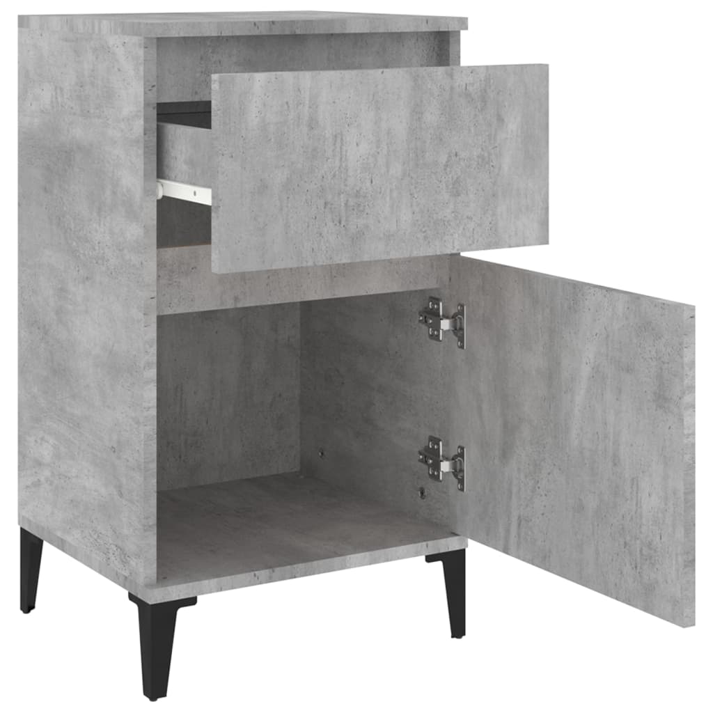 Nachttische 2 Stk. Betongrau 40x35x70 cm