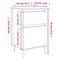 Thumbnail for Nachttische 2 Stk. Betongrau 40x35x70 cm