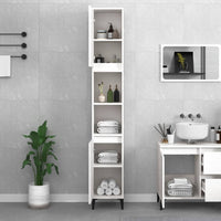 Thumbnail for Badschrank Weiß 30x30x190 cm Holzwerkstoff
