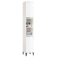 Thumbnail for Badschrank Hochglanz-Weiß 30x30x190 cm Holzwerkstoff