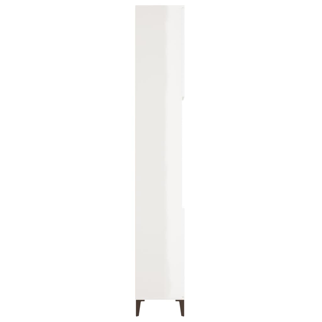 Badschrank Hochglanz-Weiß 30x30x190 cm Holzwerkstoff