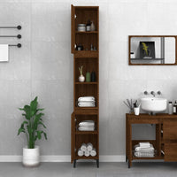 Thumbnail for Badschrank Braun Eichen-Optik 30x30x190 cm Holzwerkstoff