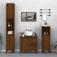 Thumbnail for Badschrank Braun Eichen-Optik 30x30x190 cm Holzwerkstoff