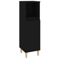 Thumbnail for Badschrank Schwarz 30x30x100 cm Holzwerkstoff