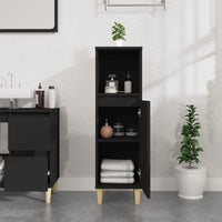 Thumbnail for Badschrank Schwarz 30x30x100 cm Holzwerkstoff