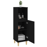 Thumbnail for Badschrank Schwarz 30x30x100 cm Holzwerkstoff